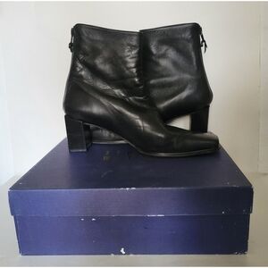 Stuart Weitzman Black Butter Leather Ankle Boot